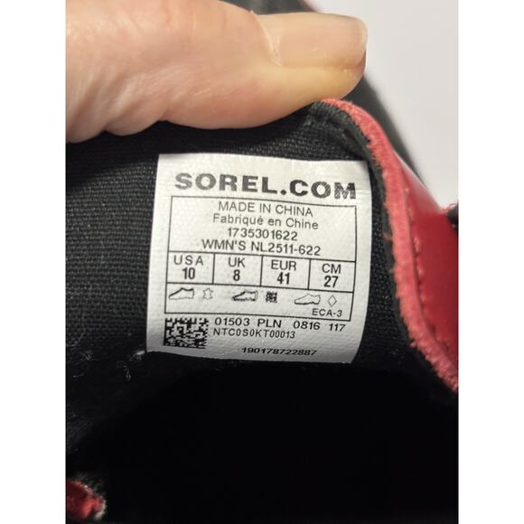 Sorel Women's 10 Out N About Red Waterproof Duck Rain Boots Outdoors Winter - Picture 7 of 9